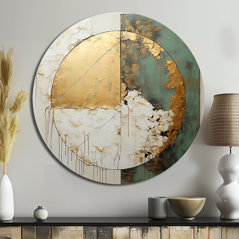 Dandridge - Art abstrait rond en métal, H 16 po x l 16 po