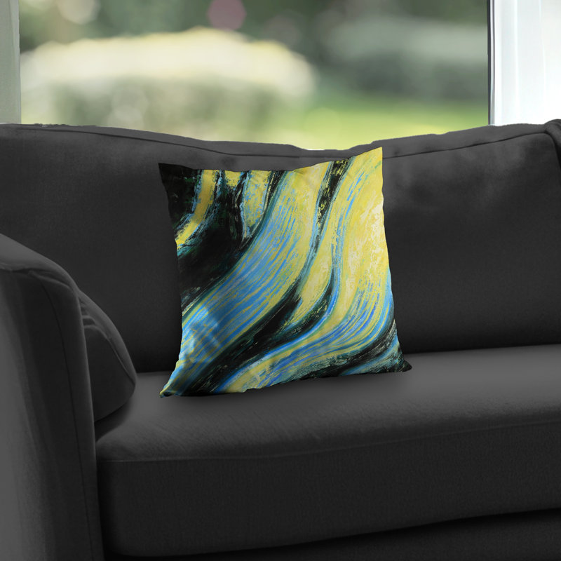 Wavy Magical Liquid - Contemporary Abstract – Throw Pillow Cover Only, Double-Sided Print, Insert Not Included