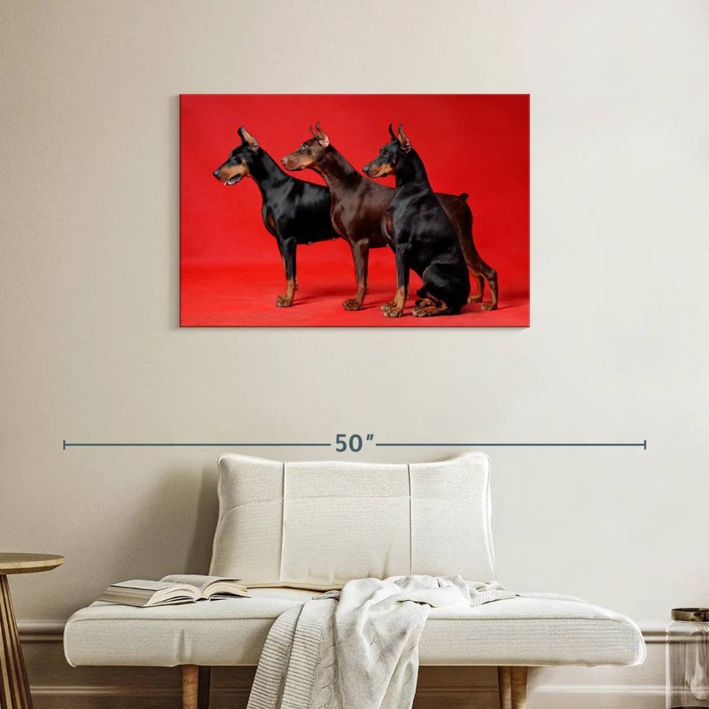 Doberman Trio, 24" H x 36" W