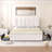 Cahlin Full Storage Bed Frame Velvet Upholstered Platform Bed with 4 Storage Drawer, Adjustable Headboard and Wood Slat Support, White-868382090-856237685