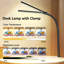 Lampe de bureau à DEL avec pince, lampe architecte soucieuse des yeux, lampe de bureau pour écran d'ordinateur à double tête, lumière de col de cygne flexible et réglable avec 4 modes de couleur et 5 niveaux de luminosité