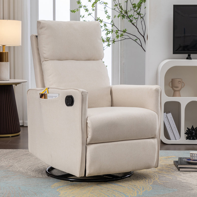 Fauteuil inclinable et pivotant, Lin beige