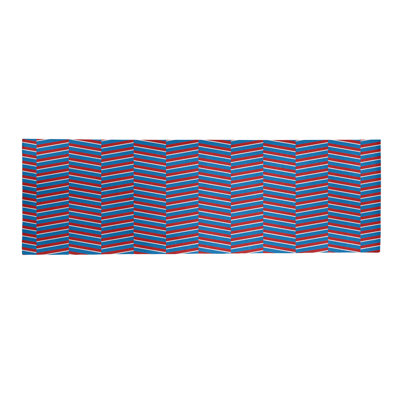 Tapis bleu/rouge fait main