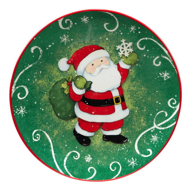Ensemble de 4 assiettes à dessert Certified International Holiday Magic Santa