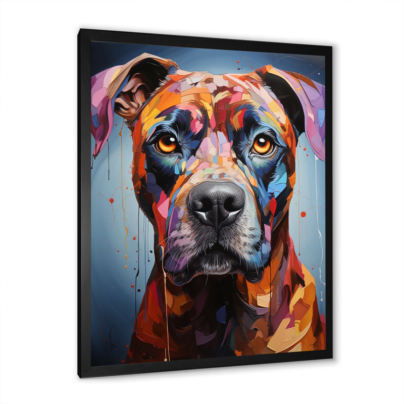 Boxer Boldness sur toile, H 32 po x l 24 po x P 1 po, Cadre simple noir
