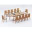 10 Seats 11 Pcs Grade-A Teak Wood Dining Set: 118" Double Extension Rectangle Table And 10 Goa Stackng Arm Chairs #11GO2410-335283842