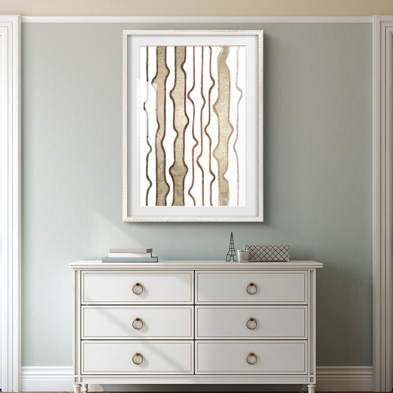 Jagged Flow III -Framed Print, 28.5" H x 20.5" W, White