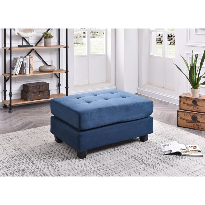 Repose-pieds élégant bleu marine contemporain, Marine