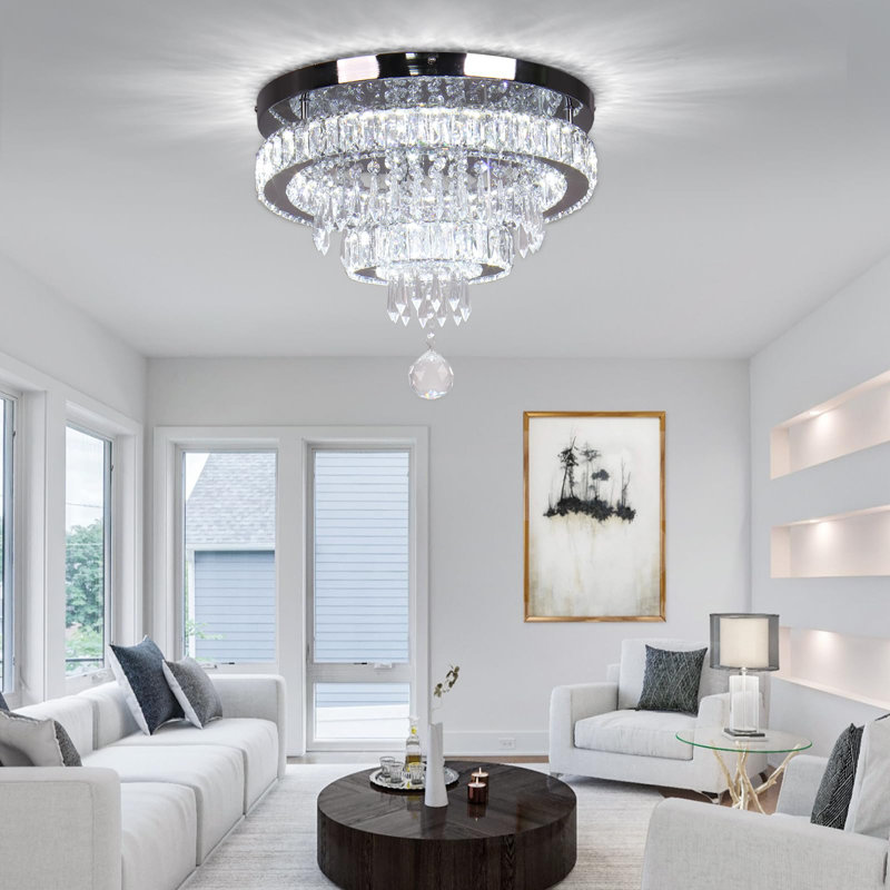 Plafonnier encastré 16 "Crystal Chandeliers