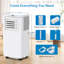 3-In-1 AC Unit with Dehumidifier, Fan, Remote Control, LED Display & Window Vent Kit for Rooms Up to 450 Sq.Ft, 10000 BTU Portable Air Conditioner (White)