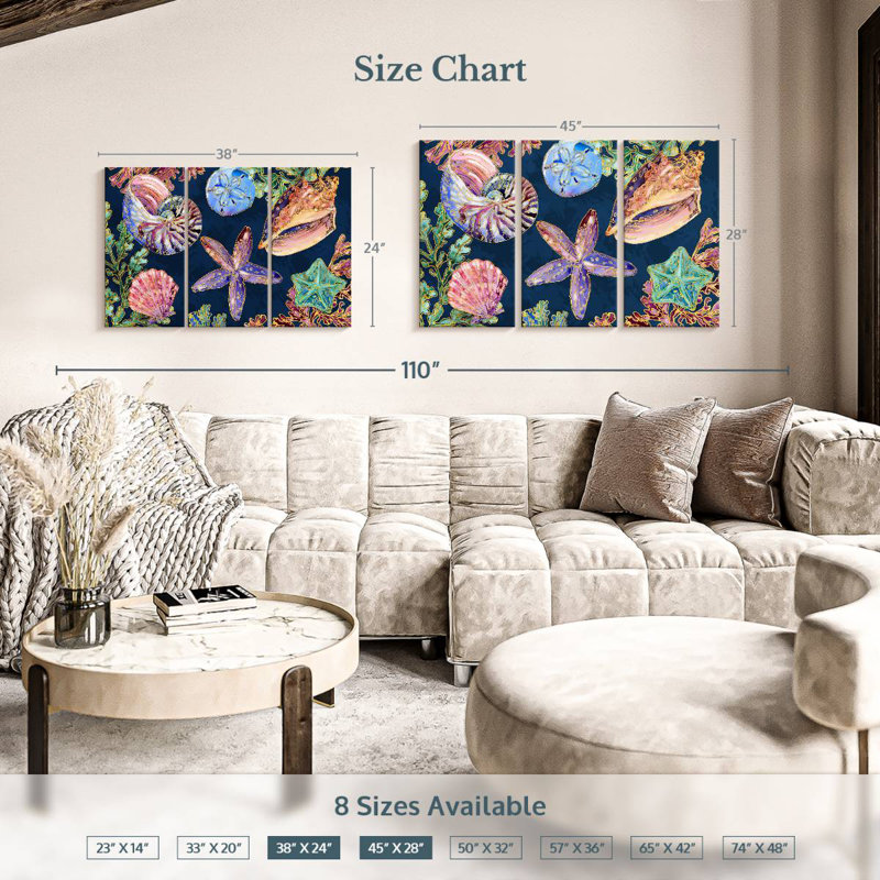 Spectrum Shells Horizontal, 24" H x 38" W