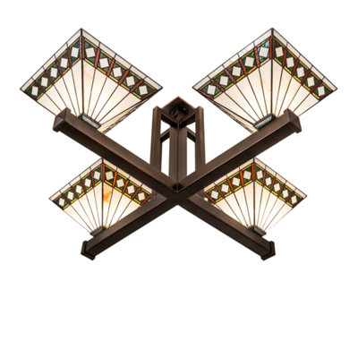 Ticey Glass Semi Flush Mount