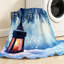 Jeté en flanelle bleue ultra douce, imprimé de lanterne de Noël-131502986