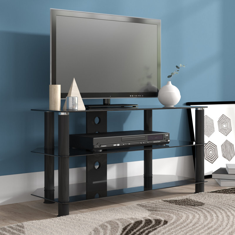 Byrge Unfinished TV Stand for TVs up to 50", Black