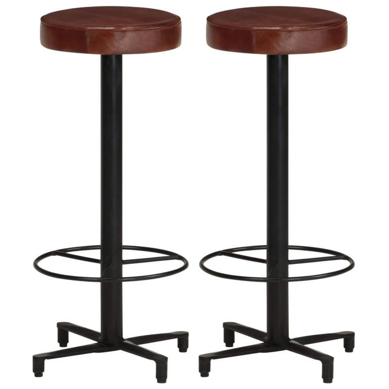 Tabouret de bar Tabouret de bar à hauteur de comptoir pour îlot de pub en cuir véritable