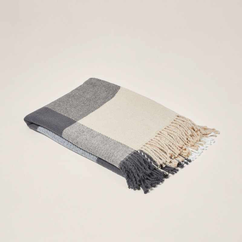 Plain Weave / Muslin Throw Blanket, W127 x L200cm, Light Grey