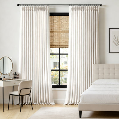 Rideaux en lin plissés naturels 52 x 105 x 2 panneaux