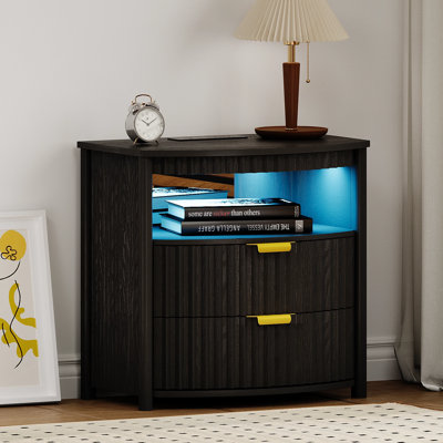 60cm W Manufactured Wood Bedside Table