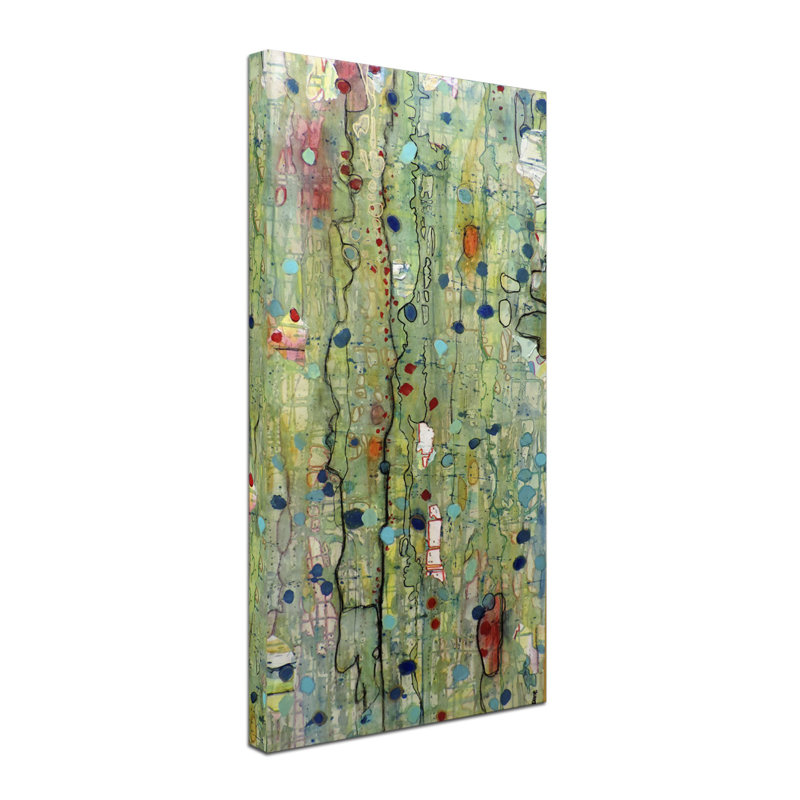 Sylvie Demers Abstract Green and Blue Canvas Art, 12" x 24"