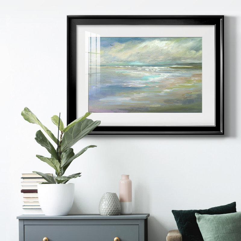 Beach Light I, reproduction encadrée de qualité supérieure - prête à être accrochée, Noir, H 18,5 po x l 24,5 po x P 1 po