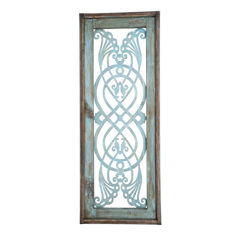 Handmade Farmhouse Buildings & Architecture Wall Decor on Solid Wood, Turquoise