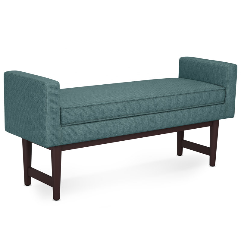 Banc de rangement avec repose-pieds l Scott, H 21,30 po x l 46,10 po x P 14,80 po, Bleu sarcelle fumé