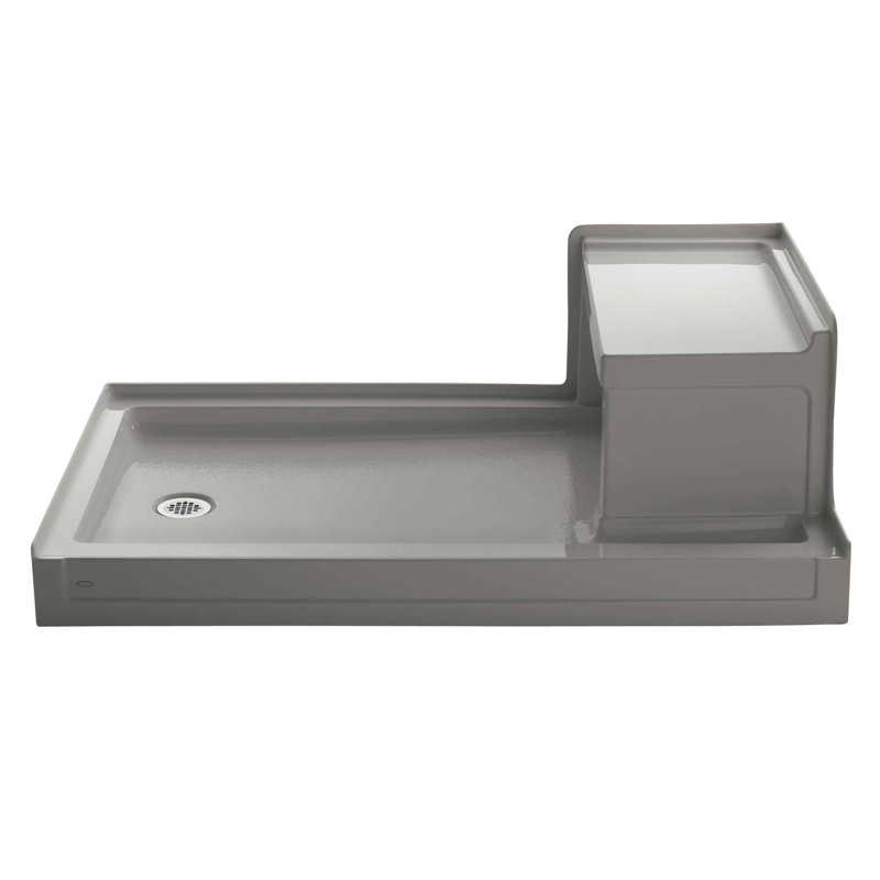Tresham 60" W x 36" D Single Threshold Shower Base, Cashmere