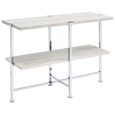 White Oak And Table With Shelf, Providing A Stylish Practical Addition To Your Home Enhancing Decorative Appeal Of Space