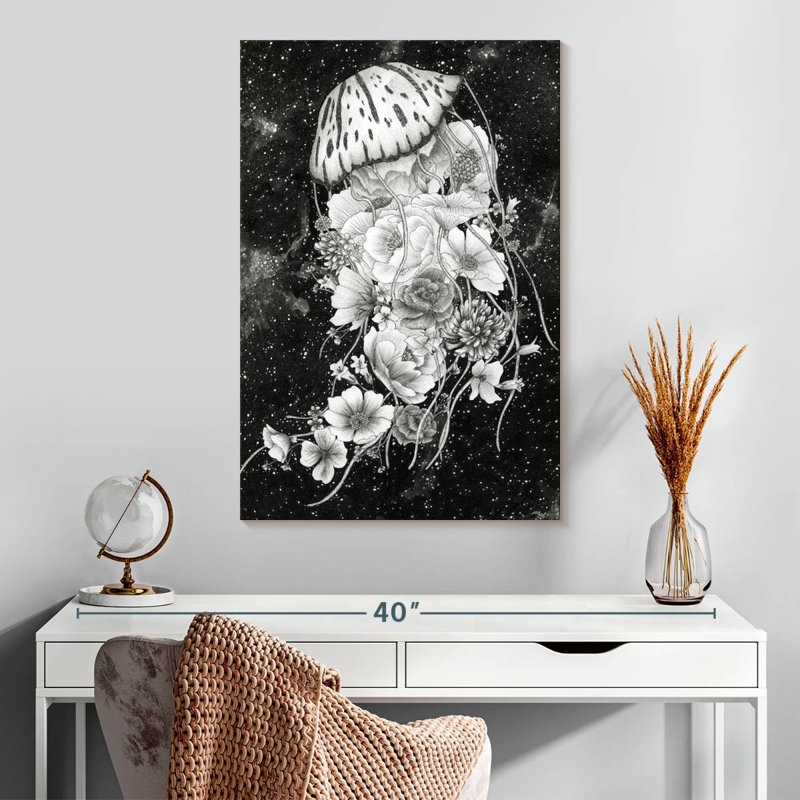 Brampt Magic Ocean Jellyfish BW, 30" H x 20" W