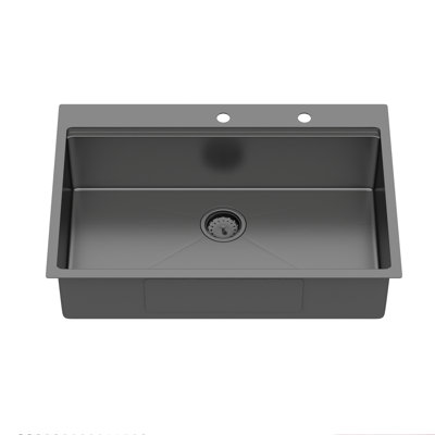Évier de cuisine encastrable 36 po 36 po avec robinet escamotable et distributeur de savon - 36 po x 22 po x 9 po à cuve simple en acier inoxydable de calibre 16