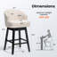Tabouret de bar pivotant en similicuir 30 po avec pieds en bois massif-128942161-128942163