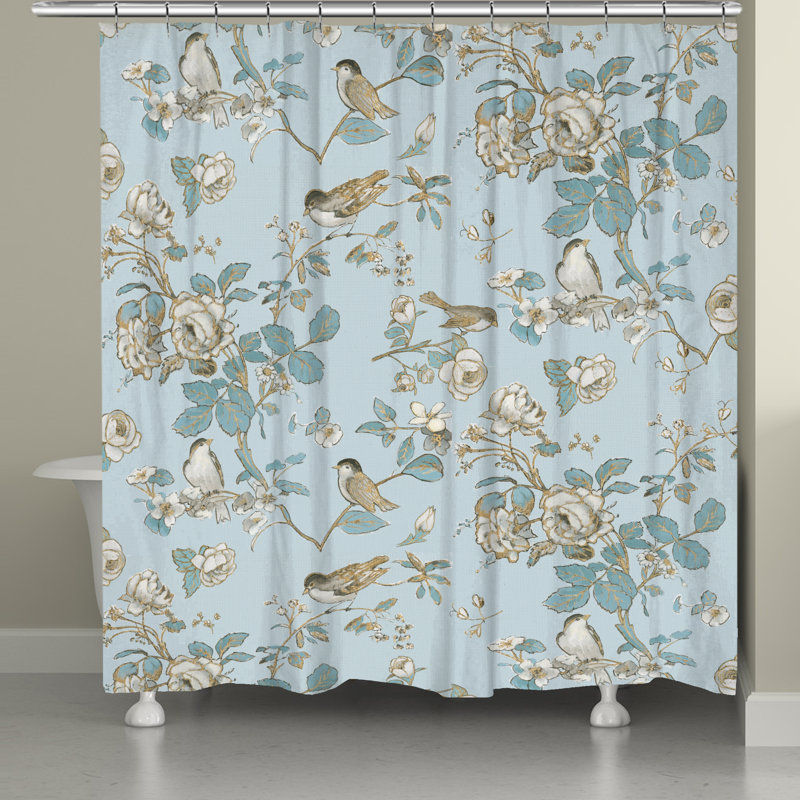 Rideau de douche simple à motif floral Sana