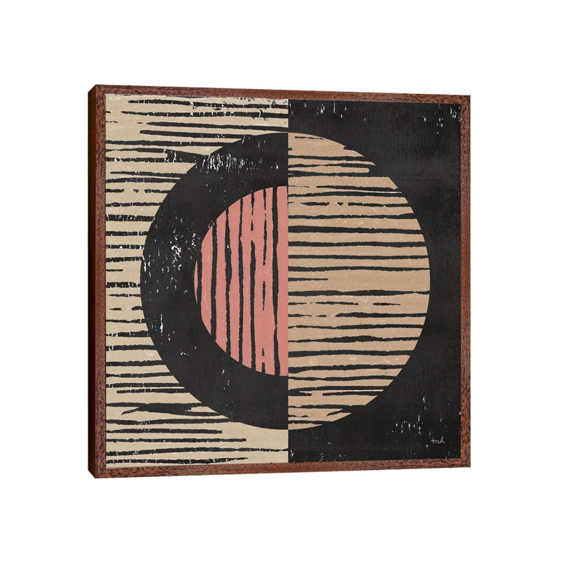 Primitive I Terra Cotta by Moira Hershey - Print on Canvas, Classic Brown Wood Floater Framed