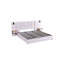 Très grand lit plateforme tapissier hydraulique en velours avec 2 tablettes, 2 lampes de lecture et port USB, beige-419364870