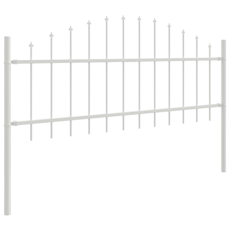 170 cm W Steel Fence Panels Fencing, White, 100cm H x 170cm W