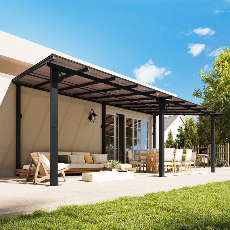 Aoxun 20’x10’ Gazebo Wall Mounted Gazebos Pergola, 98" H x 240" W x 120" D