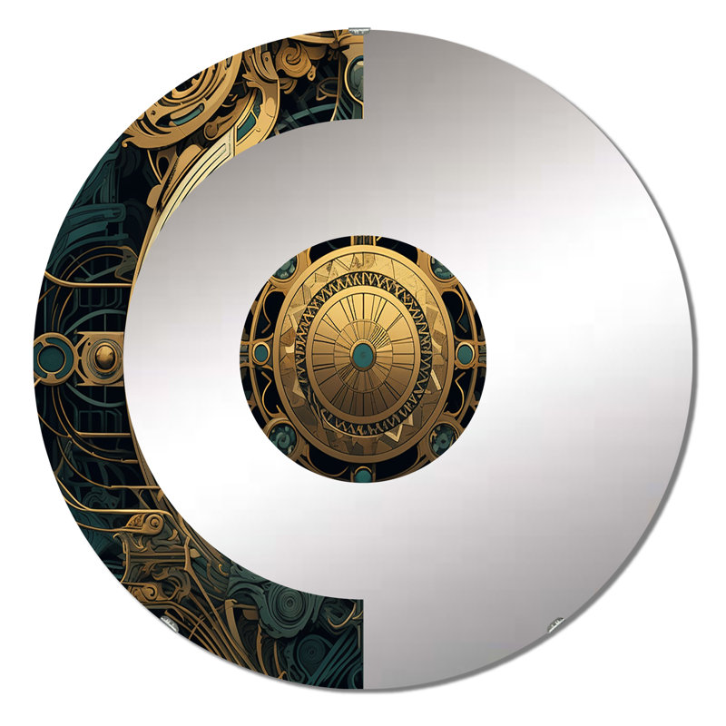 Miroir mural demi-cercle antique, 31,4 po x 31,4 po