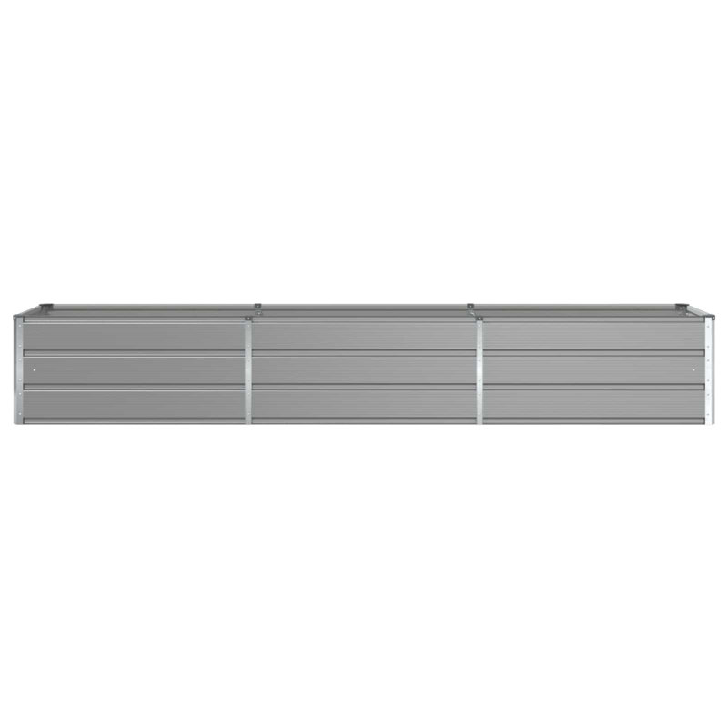 Planter Galvanised Steel, Light Grey, 45cm H x 290cm W x 50cm D