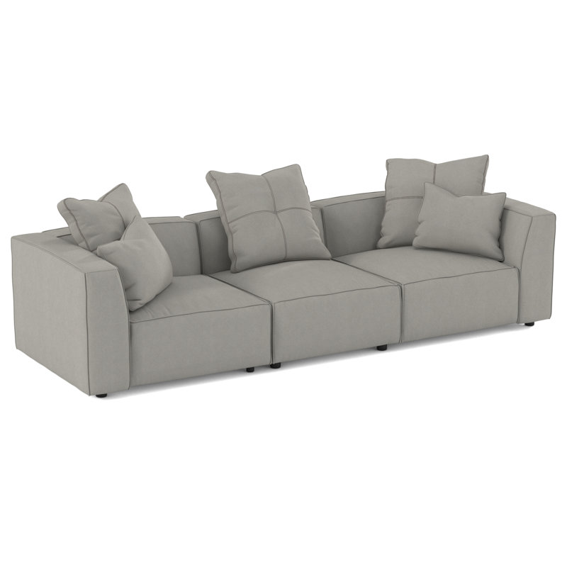 Del Upholstered Sectional, Bella Grey Performance Velvet