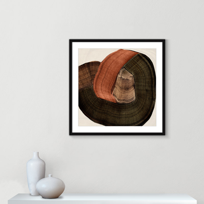 «Folded Earth II» par , L 27,5 po x H 27,5 po, Imprimé mat, Noir satiné