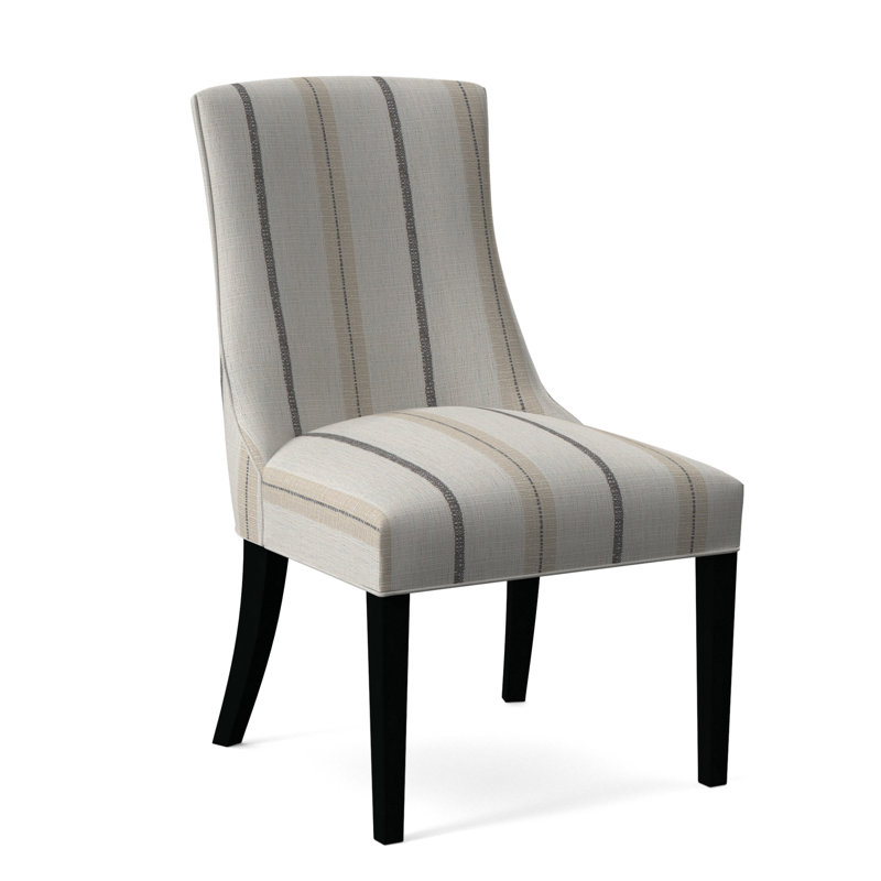 Chaise de salle à manger Tuxedo, Finition noire, Tissu performance bleu clair; 0851-55