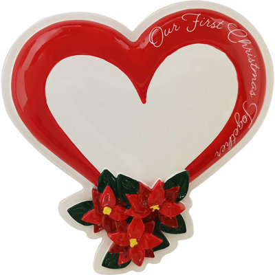 Our First Christmas Couple Heart Poinsettia Hanging Figurine Ornament -  The Holiday AisleÂ®, BD31C8185BB44C4187C58C38210DB239