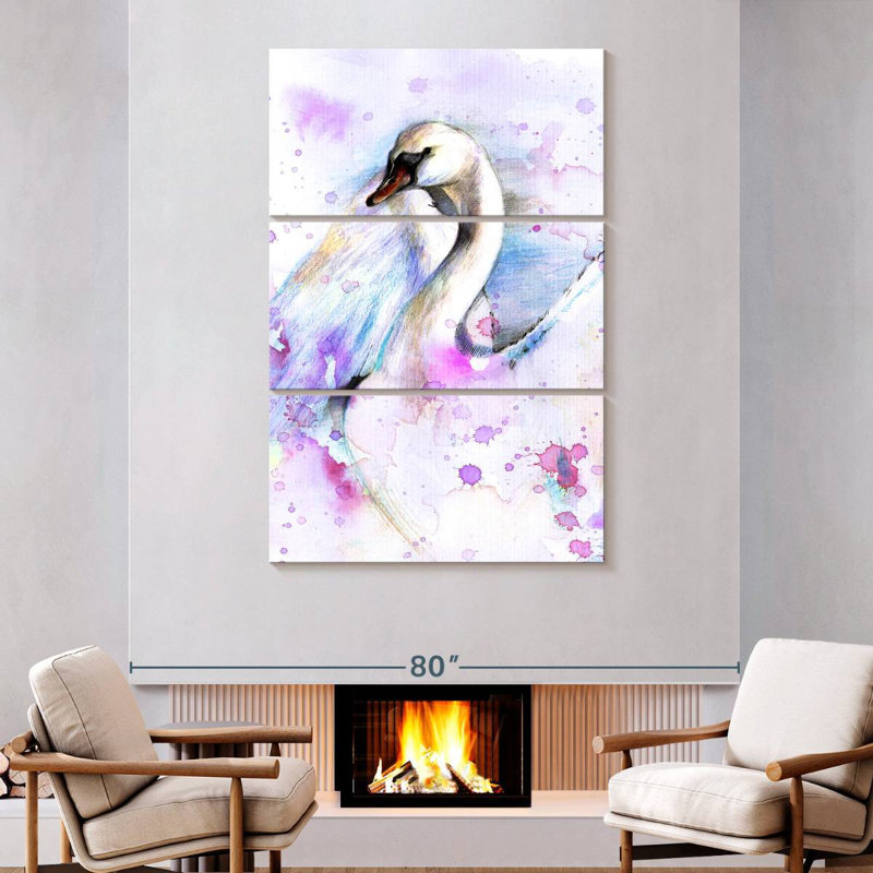 Brampt Abstract Swan, 74" H x 48" W