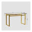 Ensemble de table de salle à manger de 51 pouces en verre pour 4 personnes, ensemble de table de salle à manger et chaises avec pieds plaqués pour la cuisine, plateau de table rectangulaire moderne en verre trempé et chaise de salle à manger en polyu-2145404341