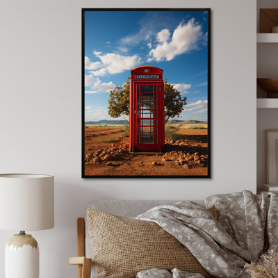 Latrayvion, cabine téléphonique rouge - Connections isolées - reproduction sur toile