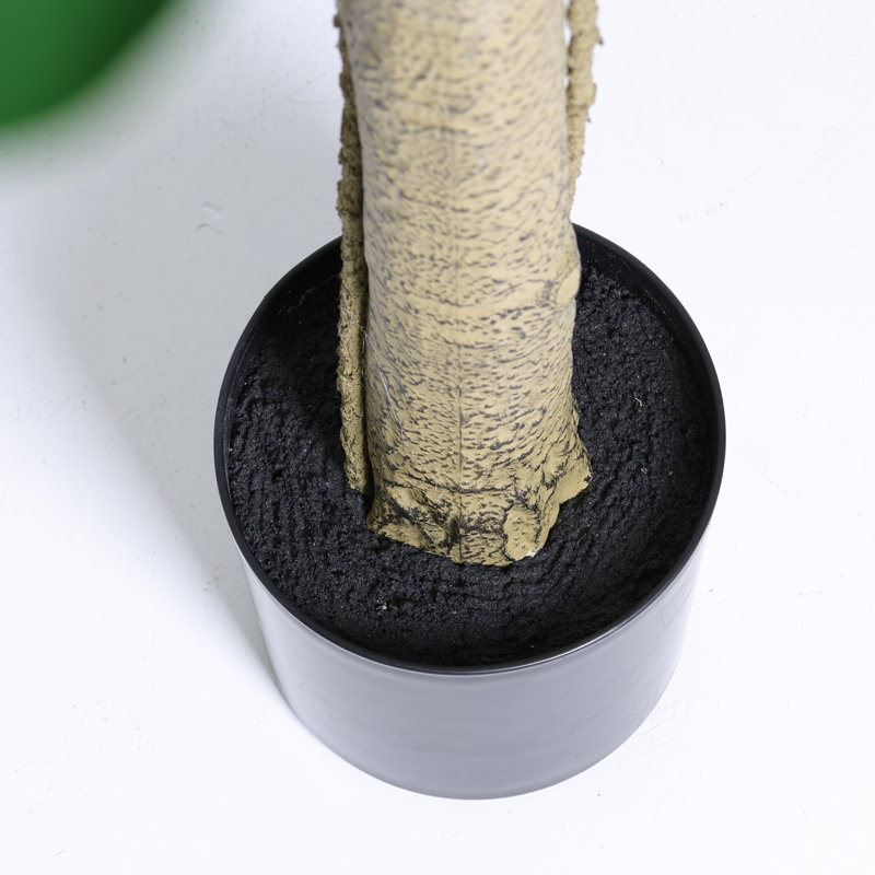 Figuier artificiel 7 pi 7 pi, fausse plante réaliste en pot noir, 1pc / ensemble