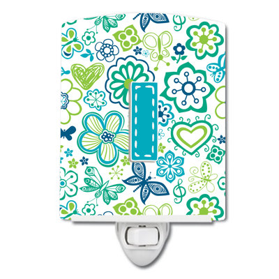 Flowers and Butterflies Ceramic Night Light