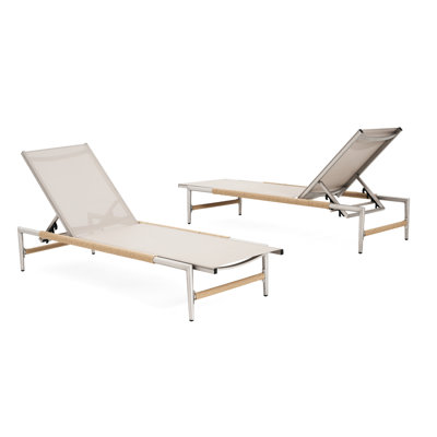 Méridienne d'extérieur en aluminium à 2 cadres, filet respirant pour l'été, pieds arrondis enveloppés de corde, support ergonomique, peu d'entretien, parfait patio et espaces de jardin, confort estival, optimal