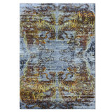 Tibetan Nu Vibrant Silk Rug - Midnight Sunburst