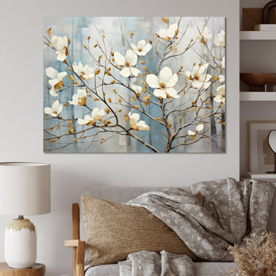 «White Dogwood Blossom Dreams I», reproduction sur toile